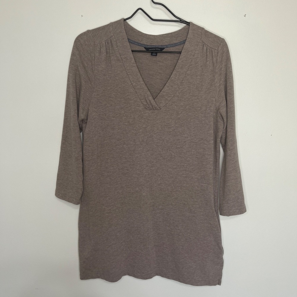 Lands End Tunic Women's S Pockets Neutral Capsule Minimalist Classic Everyday